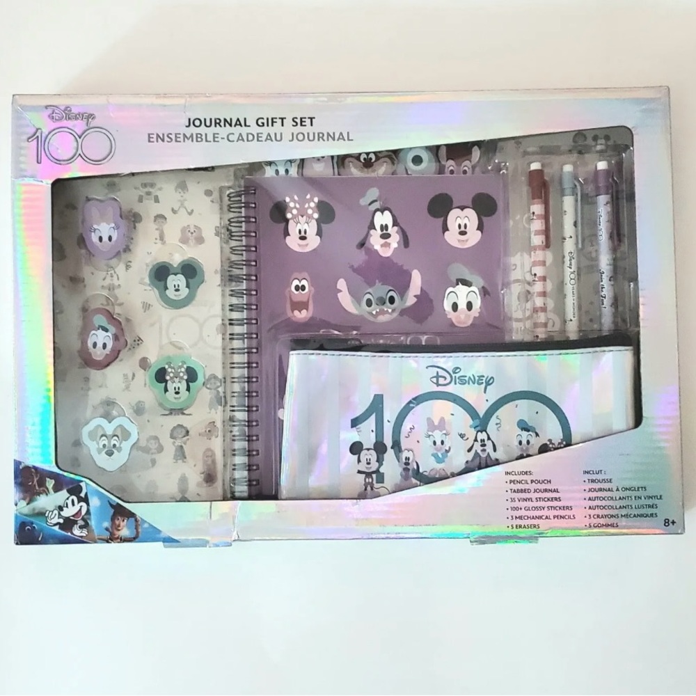 Disney 100 years: Journal Gift Set tabbed notebook, pencil case
